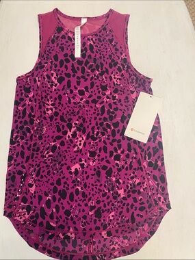 lululemon athletica Magenta and Black Leopard-Print Muscle Tank